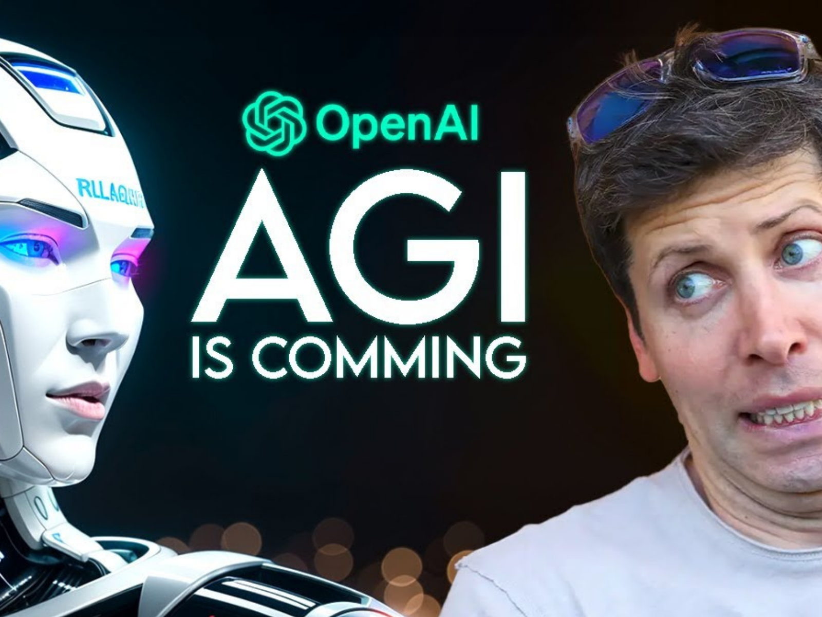 Sam Altman 과 AI 로봇을 묘사한 이미지